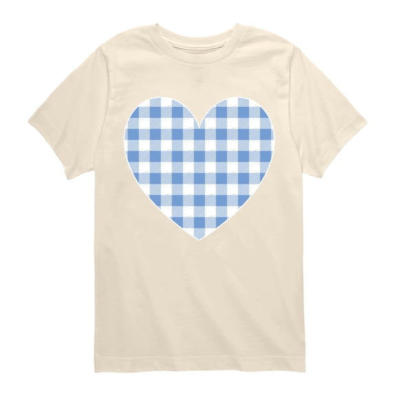 Instant Message - Gingham Heart Short Sleeve Graphic T-Shirt
