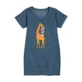 thumbnail image 1 of Instant Message - Giraffe Carrying Books - Toddler And Youth Girls Fleece Dress, 1 of 5