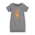 thumbnail image 1 of Instant Message - Giraffe Carrying Books - Toddler And Youth Girls Fleece Dress, 1 of 5