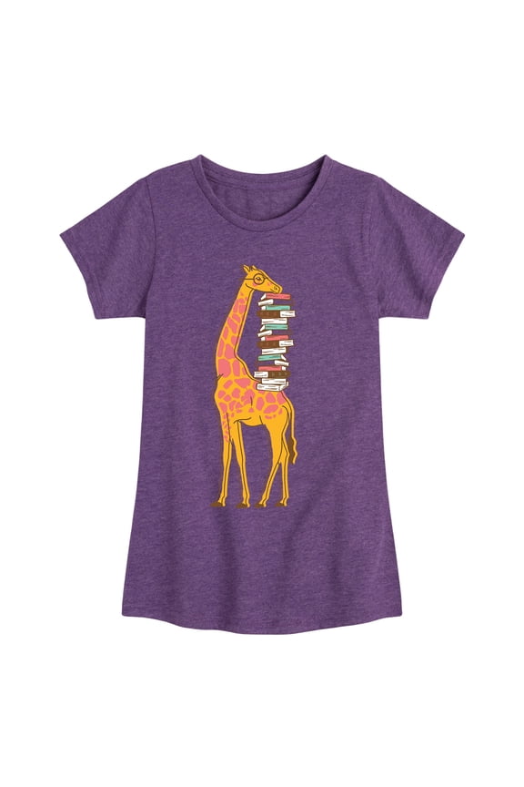 - Giraffe Carrying Books - Toddler And Youth Girls Short Sleeve Graphic T-Shirt