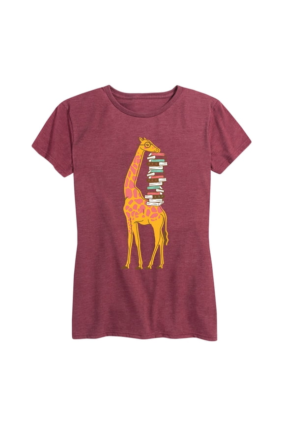 - Giraffe Carrying Books - Women's Short Sleeve Graphic T-shirt