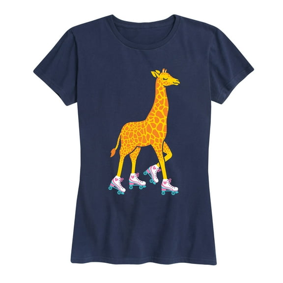Instant Message - Giraffe On Roller Skates - Women's Short Sleeve Graphic T-Shirt