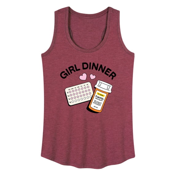 Instant Message - Girl Dinner Bc And Anxiety Meds - Ladies Racerback Tank