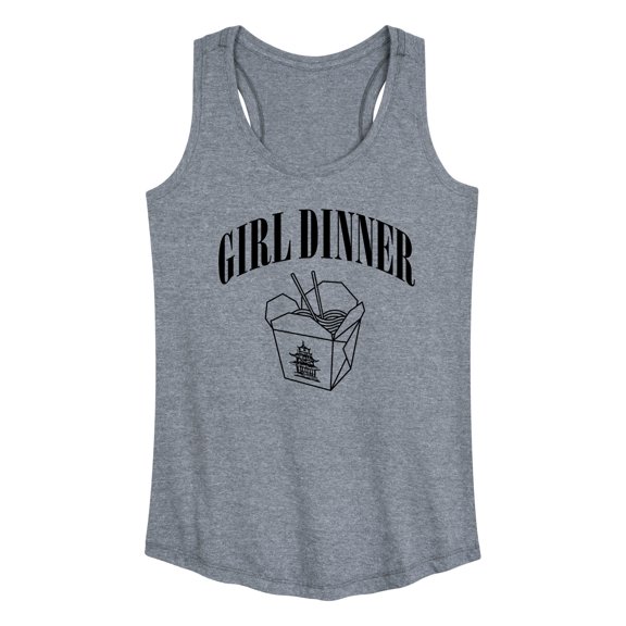 Instant Message - Girl Dinner Chinese Takeout - Ladies Racerback Tank