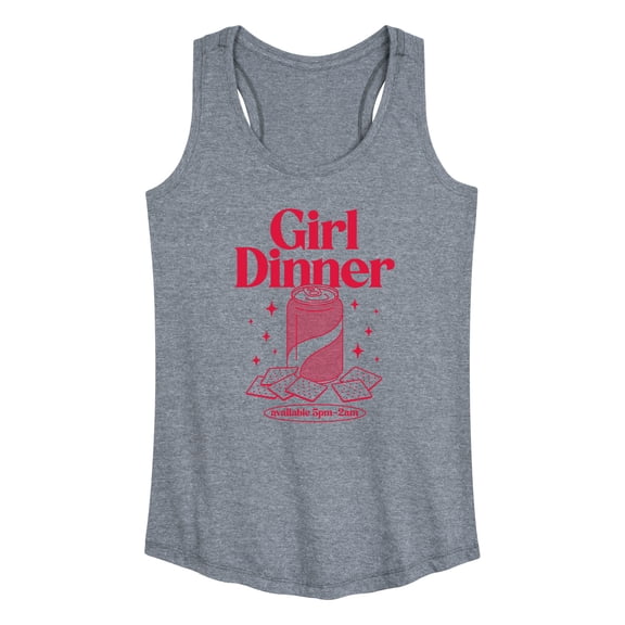 Instant Message - Girl Dinner Soda Crackers - Ladies Racerback Tank