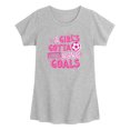thumbnail image 1 of Instant Message - Girls Gotta Have Goals Toddler Short Sleeve Graphic T-Shirt, 1 of 4