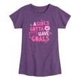 thumbnail image 1 of Instant Message - Girls Gotta Have Goals Toddler Short Sleeve Graphic T-Shirt, 1 of 4