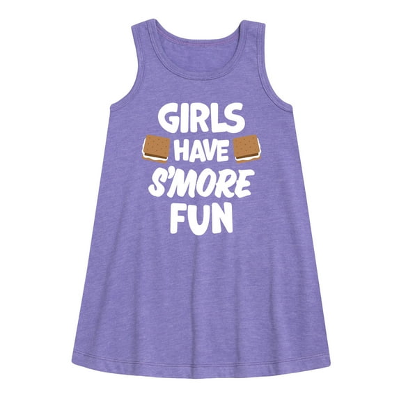 Instant Message - Girls Have Smore Fun - Toddler & Youth Girls A-line Dress