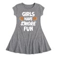 thumbnail image 1 of Instant Message - Girls Have Smore Fun - Toddler & Youth Girls Fit & Flare Dress, 1 of 1