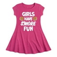 thumbnail image 1 of Instant Message - Girls Have Smore Fun - Toddler & Youth Girls Fit & Flare Dress, 1 of 1