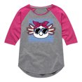 thumbnail image 1 of Instant Message - Girls Love Big Bows - Toddler & Youth Girls Raglan Graphic T-Shirt, 1 of 6