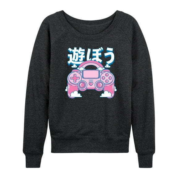 Instant Message - Girly Game Controller - Women's French Terry Pullover Long Sleeve Shirt