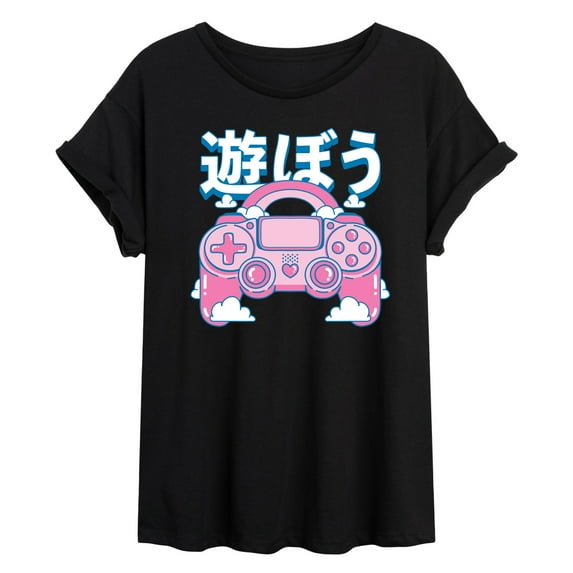 Instant Message - Girly Game Controller - Women's Oversized Graphic T-Shirt