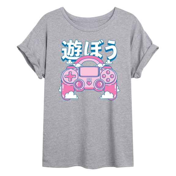 Instant Message - Girly Game Controller - Women's Oversized Graphic T-Shirt