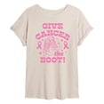thumbnail image 1 of Instant Message - Give Cancer The Boot - Juniors Oversized Graphic T-Shirt, 1 of 5