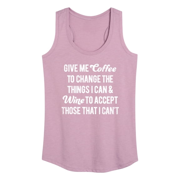 Instant Message - Give Me Coffee Wine - Women's Racerback Tank Top