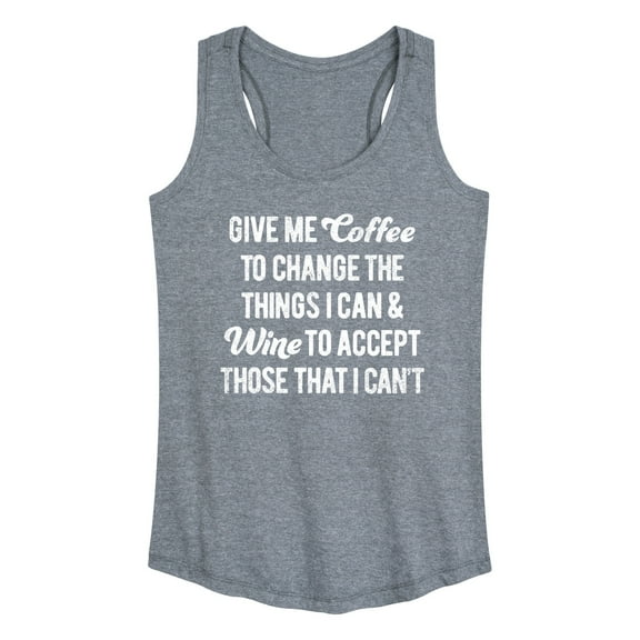 Instant Message - Give Me Coffee Wine - Women's Racerback Tank Top