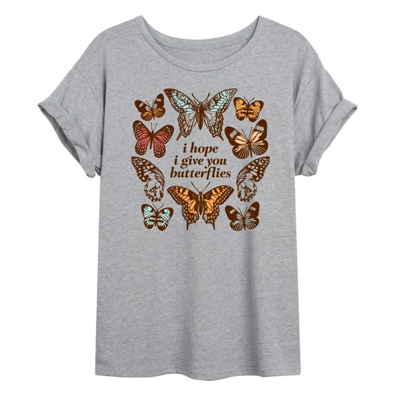 Instant Message - Give You Butterflies - Women's Oversized Graphic T-Shirt
