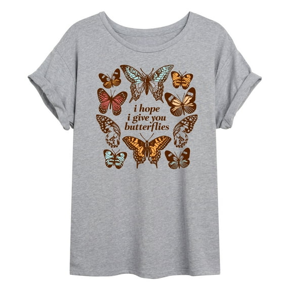 Instant Message - Give You Butterflies - Women's Oversized Graphic T-Shirt