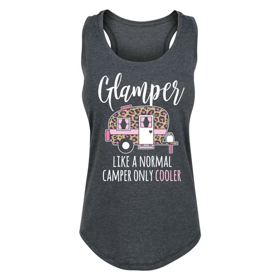 Instant Message - Glamper Like a Normal Camper Cooler - Women's Racerback Tank Top