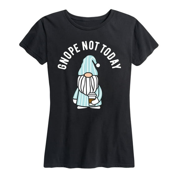 Instant Message - Gnope Not Today Sleepy Gnome - Women's Short Sleeve Graphic T-Shirt