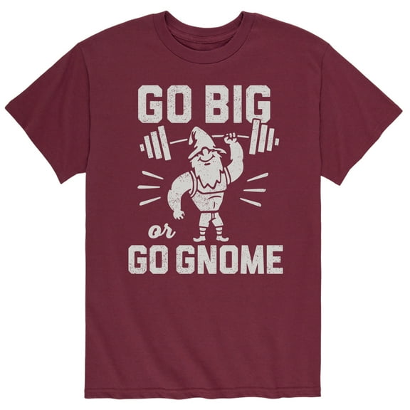 Instant Message - Go Big Or Go Gnome - Men's Short Sleeve Graphic T-Shirt