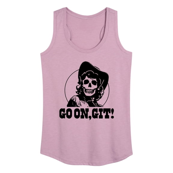 Instant Message - Go On Git Skull Cowgirl - Women's Racerback Tank Top