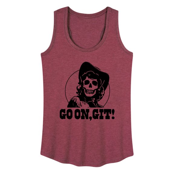 Instant Message - Go On Git Skull Cowgirl - Women's Racerback Tank Top