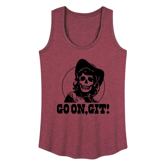 Instant Message - Go On Git Skull Cowgirl - Women's Racerback Tank Top