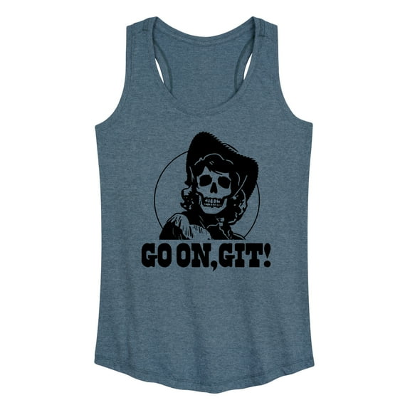 Instant Message - Go On Git Skull Cowgirl - Women's Racerback Tank Top