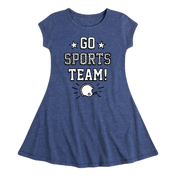 Instant Message - Go Sports Team - Toddler & Youth Girls Fit & Flare Dress