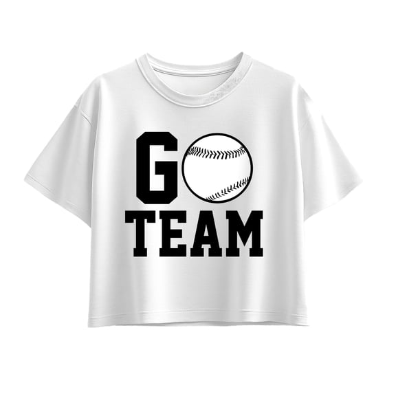 Instant Message - Go Team Baseball - Youth Girls Boxy T-Shirt