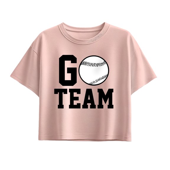 Instant Message - Go Team Baseball Short Sleeve Boxy Graphic T-Shirt