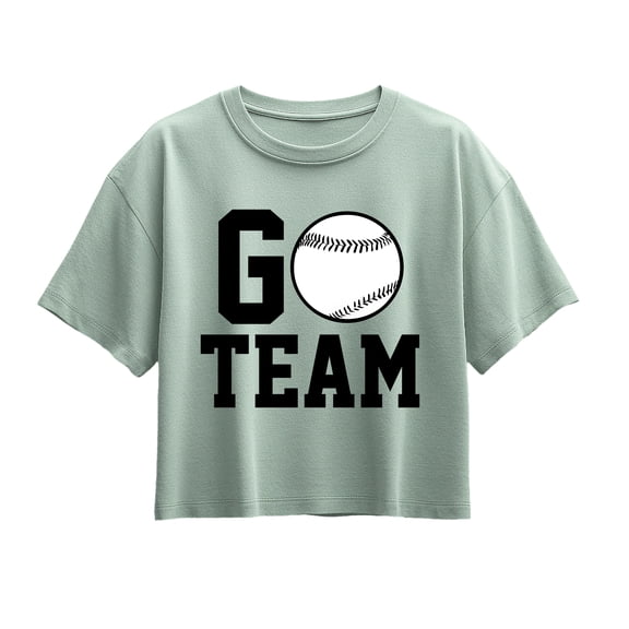 Instant Message - Go Team Baseball - Youth Girls Boxy T-Shirt