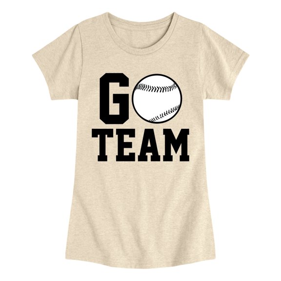 Instant Message - Go Team Baseball - Youth Girls Fitted Short Sleeve T-Shirt