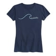 thumbnail image 1 of Instant Message - Go With The Flow Wave - Women's Short Sleeve Graphic T-Shirt, 1 of 5