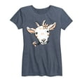 thumbnail image 1 of Instant Message - Goat And Flowers - Women's Short Sleeve Graphic T-shirt, 1 of 5