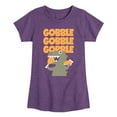 thumbnail image 1 of Instant Message - Gobble Dinosaur - Toddler & Youth Girls Short Sleeve Graphic T-Shirt, 1 of 6