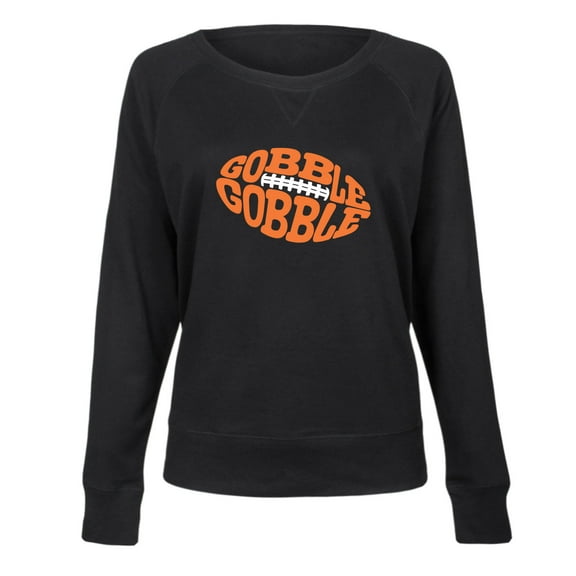 Instant Message - Gobble Gobble Football - Ladies Lightweight French Terry Long Sleeve Shirt