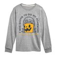 thumbnail image 1 of Instant Message - Going To Do Homework Hands Full - Toddler & Youth Long Sleeve Graphic T-Shirt, 1 of 6