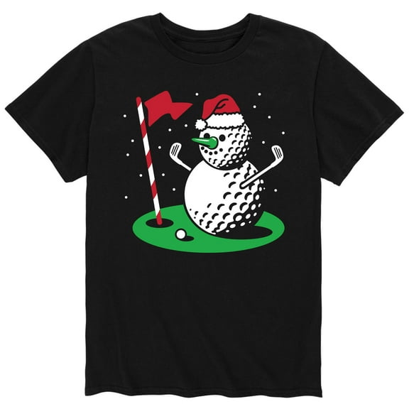 Instant Message - Golf Ball Snowman - Men's Short Sleeve Graphic T-Shirt