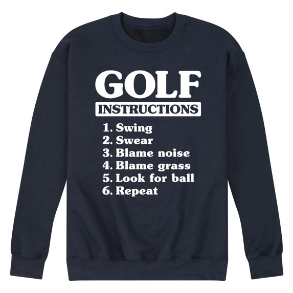 Instant Message - Golf Instructions - Men's Crew Neck Fleece Pullover