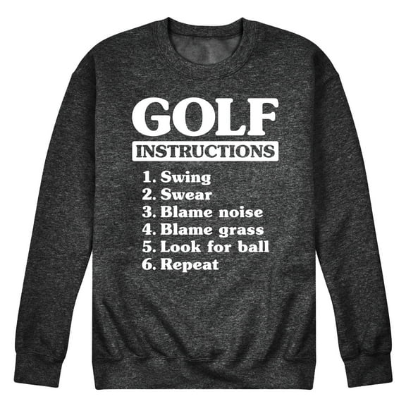 Instant Message - Golf Instructions - Men's Crew Neck Fleece Pullover
