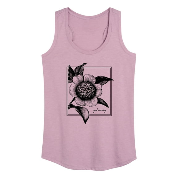 Instant Message - Good Morning With Flower - Women's Racerback Tank Top