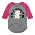 thumbnail image 1 of Instant Message - Goodest Boy  - Toddler & Youth Girls Raglan Graphic T-Shirt, 1 of 4