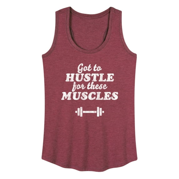 Instant Message - Got To Hustle For These Muscles - Women's Racerback Tank Top
