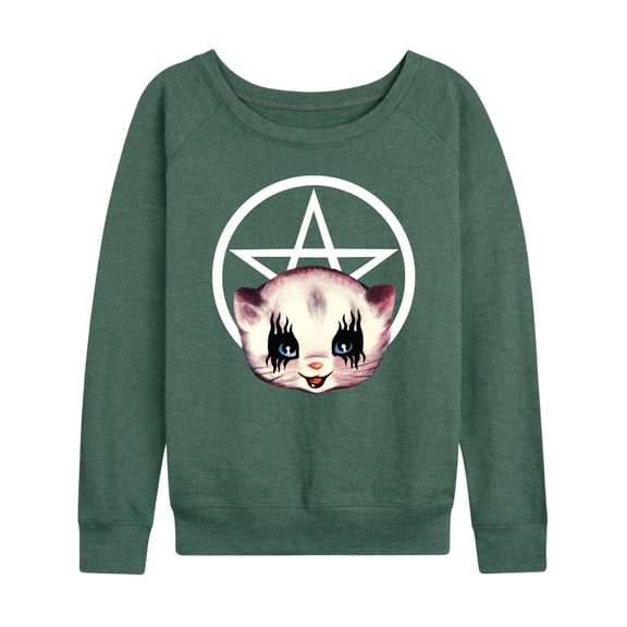 Instant Message - Goth Kitten - Women's Lightweight French Terry Long Sleeve Shirt