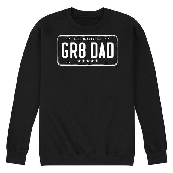 Instant Message - Gr8 Dad License Plate - Men's Crew Neck Fleece Pullover