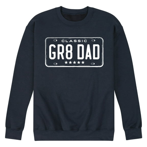 Instant Message - Gr8 Dad License Plate - Men's Crew Neck Fleece Pullover