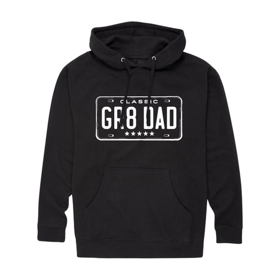 Instant Message - Gr8 Dad License Plate - Men's Pullover Hooded Fleece Sweatshirt
